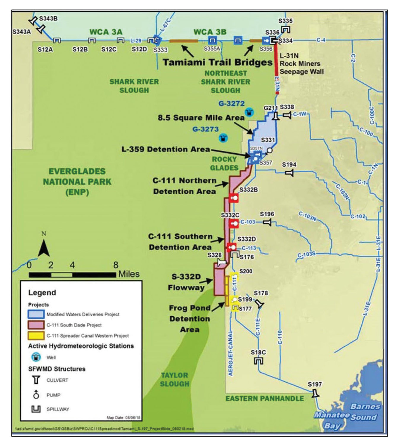 Flow under the Tamiami Trail to Everglades National Park has increased thanks to CERP projects. [Art courtesy USACE]